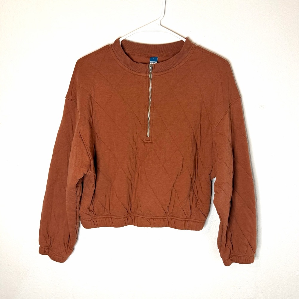 Old Navy Copper Quilted Zip Pullover